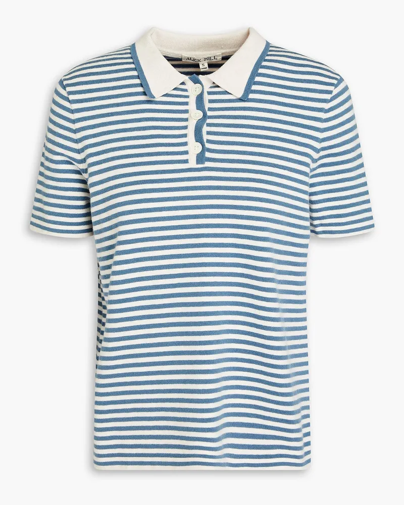 Carly striped cotton polo shirt - Blue