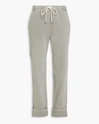 James Perse Cotton-blend twill straight-leg pants - Gray Gray