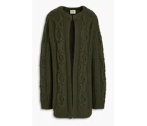 Cable-knit cashmere cardigan - Green