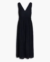 Vince Pleated gauze midi dress - Blue Blue