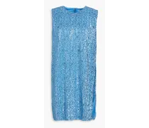 Isha sequined metallic knitted tunic - Blue