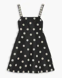 Alice + Olivia Alice Olivia - Athene embellished duchesse-satin mini dress - Black Black