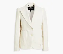 Crystal-embellished cotton and lurex-blend corduroy blazer - White