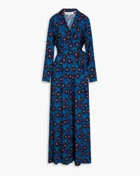 Diane von Furstenberg Piper floral-print crepe jumpsuit - Blue Blue