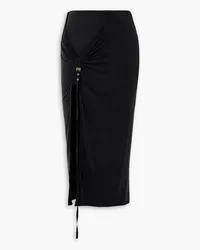 Jacquemus Croissant buckled ruched stretch-jersey midi skirt - Black Black