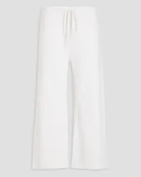 Nili Lotan Cropped French cotton-terry track pants - White White