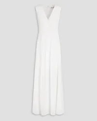 Diane von Furstenberg Saul plissé crepe de chine maxi dress - White White