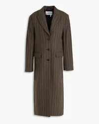 ROTATE Birger Christensen Pinstriped wool-blend coat - Brown Brown