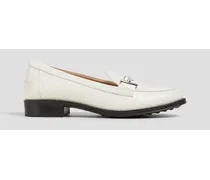 Double T croc-effect leather loafers - White