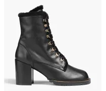 Kolbie shearling-lined leather ankle boots - Black
