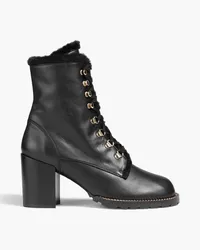 Stuart Weitzman Kolbie shearling-lined leather ankle boots - Black Black