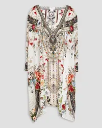 Camilla Embellished printed silk crepe de chine kaftan - White White