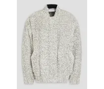 Cotton, wool and mohair-blend bouclé-tweed jacket - White