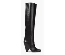 Balmain Leather knee boots - Black Black