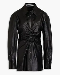 Alexander Wang Ruched leather shirt - Black Black