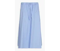 Cotton-poplin midi skirt - Blue