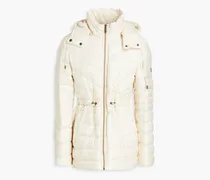 Quilted shell down hooded jacket - White