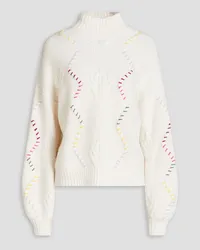 Autumn Cashmere Embroidered knitted turtleneck sweater - White White