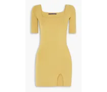 Stretch-knit mini dress - Yellow