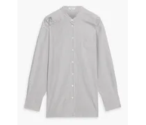 Tyra striped cotton-poplin shirt - Gray