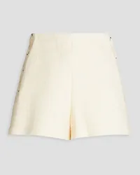 Maje Lace-up cotton-blend shorts - White White