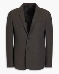 Emporio Armani Cotton-blend cloqué blazer - Gray Gray