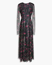 Philosophy Di Lorenzo Serafini Floral-print tulle maxi dress - Black Black