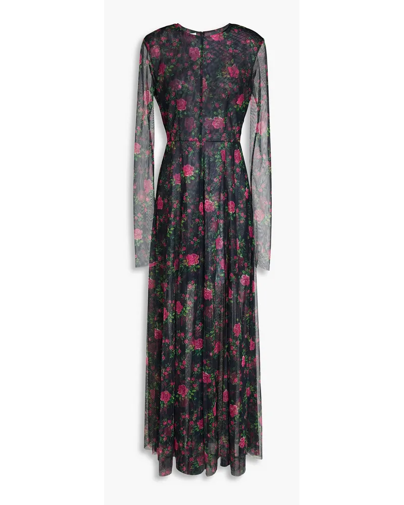 Philosophy Di Lorenzo Serafini Floral-print tulle maxi dress - Black Black