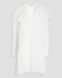 IRO Guipure lace-trimmed crepon mini dress - White White