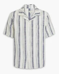 Onia Striped cotton-jacquard shirt - Blue Blue