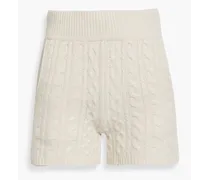 Pierce cable-knit cashmere shorts - White