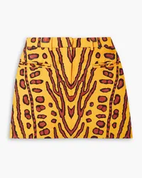 Altuzarra Zola printed Lyocell and linen-blend mini skirt - Yellow Yellow