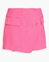 Frame Denim Linen-blend mini wrap skirt - Pink Pink