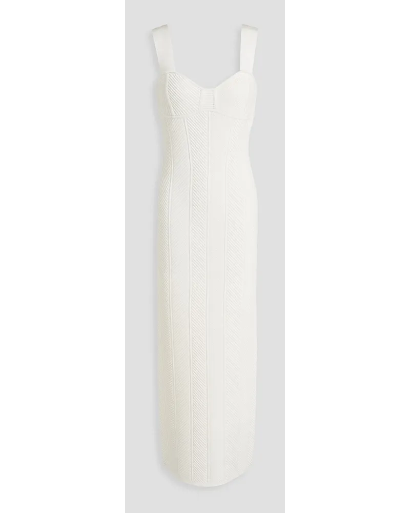 Hervé Léger Ribbed bandage maxi dress - White White