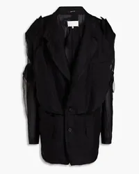 Maison Margiela Layered silk-georgette blazer - Black Black