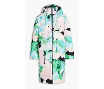 Quilted printed shell hooded coat - Pink