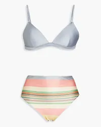 Zimmermann Striped triangle bikini - Gray Gray