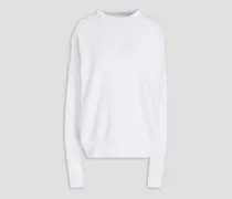 Embroidered French cotton-terry sweatshirt - White