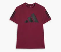 Printed stretch-jersey T-shirt - Burgundy