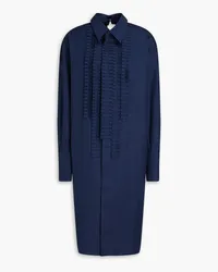 Marni Ruffled cotton-poplin shirt dress - Blue Blue