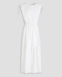 Frame Denim Tiered cotton-poplin midi dress - White White