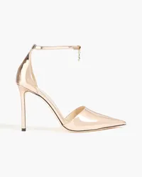 Jimmy Choo Leni 100 embellished metallic leather pumps - Metallic Metallic