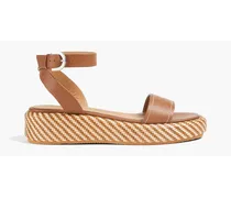 Emporio Armani Leather platform sandals - Brown Brown