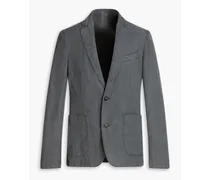 Lyocell, linen and cotton-blend blazer - Gray