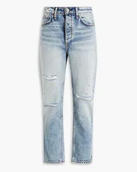 Rag & Bone Nina distressed high-rise straight-leg jeans - Blue Blue