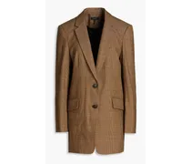 Marisa Prince of Wales checked wool-blend tweed blazer - Brown