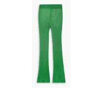 Nevaeh open-knit flared pants - Green