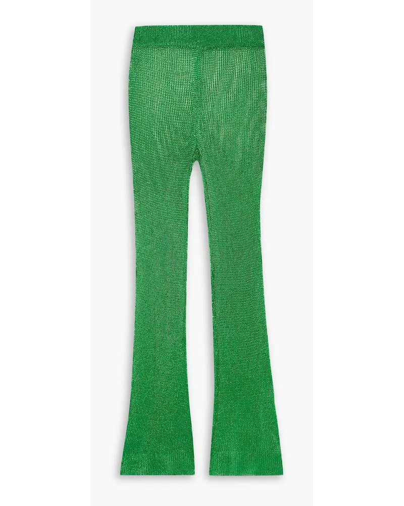 Cult Gaia Nevaeh open-knit flared pants - Green Green