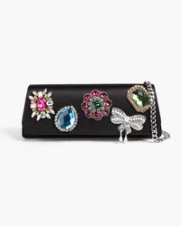 Moschino Embellished satin clutch - Black Black