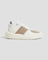 Giuseppe Zanotti Urchin smooth and patent-leather exaggerated-sole sneakers - White White